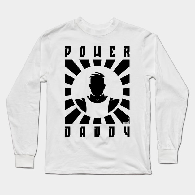 Power Daddy (Dad / Papa / Rays / Black) Long Sleeve T-Shirt by MrFaulbaum